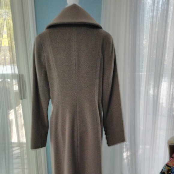 Cinzia Rocca Taupe Shawl-Collar Wool Maxi Coat - Picture 6 of 15